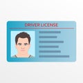 Driver license icon. Driving card with man photo or avatar. Vector illustration Royalty Free Stock Photo